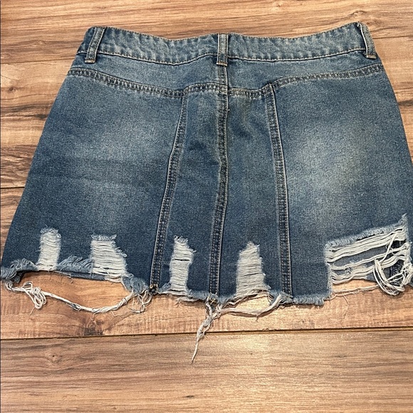 Distressed Denim Skirt - Picture 2 of 2